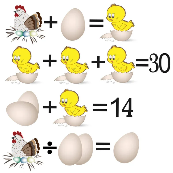 Matematická Vzdělávací Hra Pro Děti Studium Matematiky Další Úkoly Pro — Stockový vektor