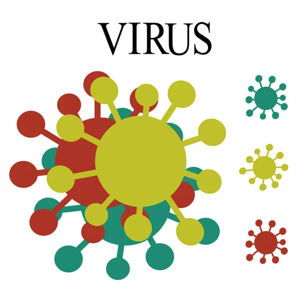Вектор Распространенный Вирус Человека Бактерии Вблизи Изолированы Белом Фоне — стоковый вектор