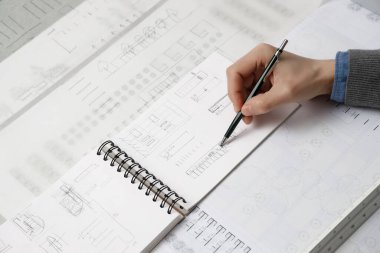 Mimar el çizimi çizim planı çizimi mekanik kalemle yapılır