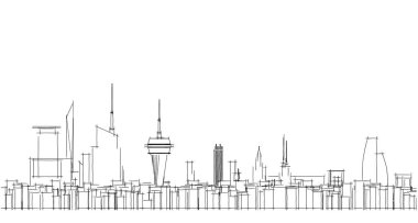 Soyut mimari çizim, illüstrasyon