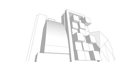 Soyut mimari çizim, illüstrasyon