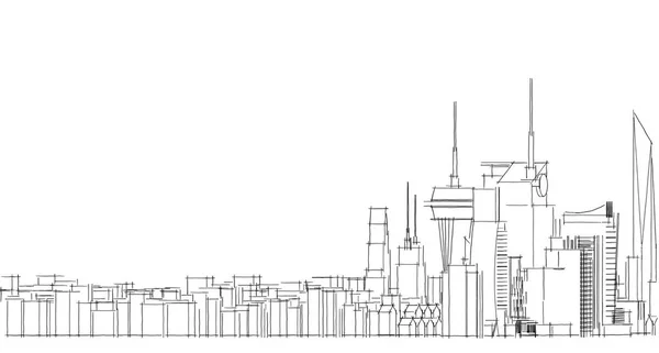 建筑草图、图解 — 图库照片