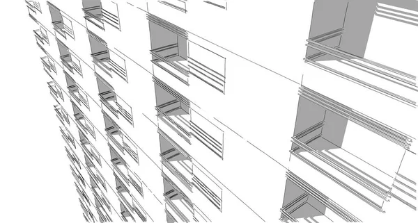 Dessin architectural abstrait, Illustration — Photo