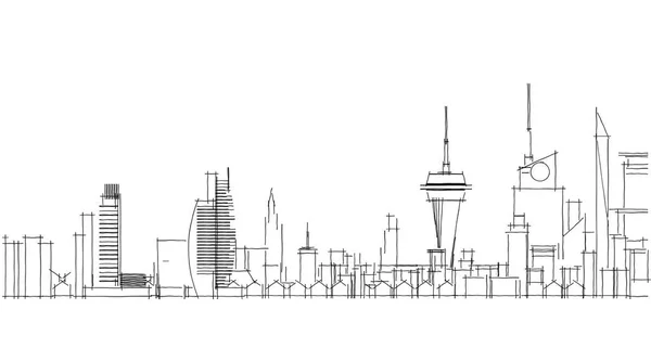 Ескіз абстрактного архітектурного малюнка, Ілюстрація, Міський пейзаж — стокове фото