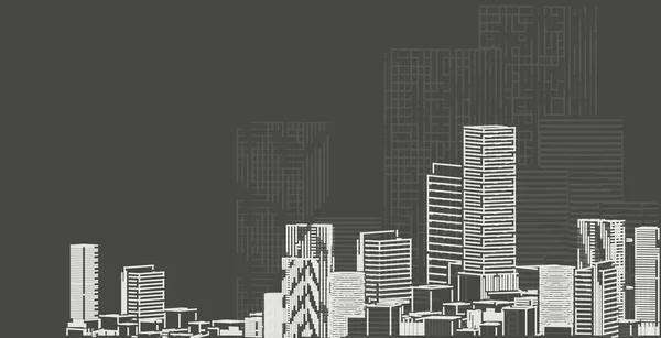 都市景観現代建築 オフィスビルの街並みの背景 高層ビルのスケッチ図 — ストック写真