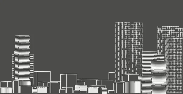 Stadsgezicht Moderne Architectuur Kantoorgebouw Stadsgezicht Achtergrond Schets Van Wolkenkrabber — Stockfoto