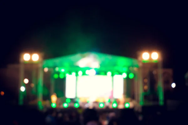 Blurred Images Concert Stage Full Bokeh Lights Night — Stock Photo, Image