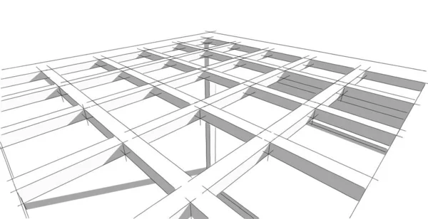 Linea Schizzi Architettonici Disegno Mani Libere Progettazione Case Moderne Costruzione — Foto Stock