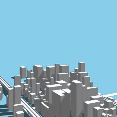 Panorama şehir manzarası krokisi. Mimari kroki - 3d İllüstrasyon