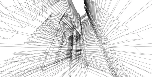 Arquitetura abstrata wireframe design de fundo . — Fotografia de Stock