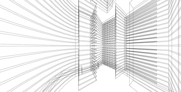 Abstraktní architektura drátový rám pozadí design. — Stock fotografie