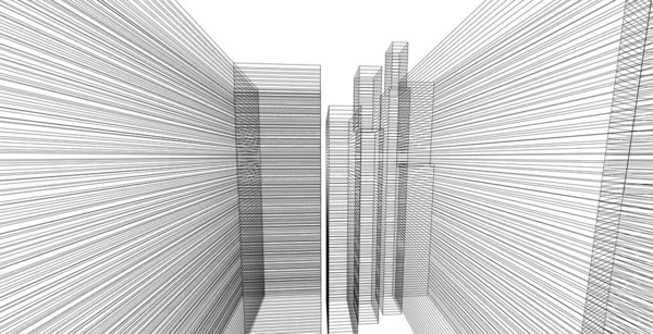 Architettura astratta wireframe disegno di sfondo . — Foto Stock