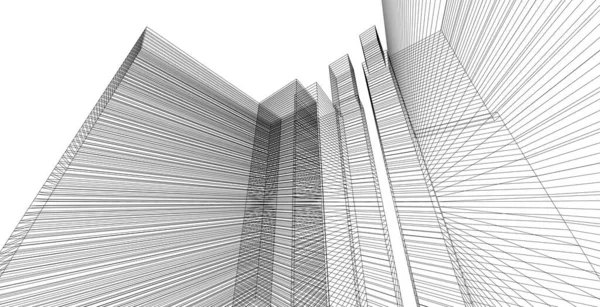 Diseño de fondo de estructura de alambre de arquitectura abstracta . —  Fotos de Stock