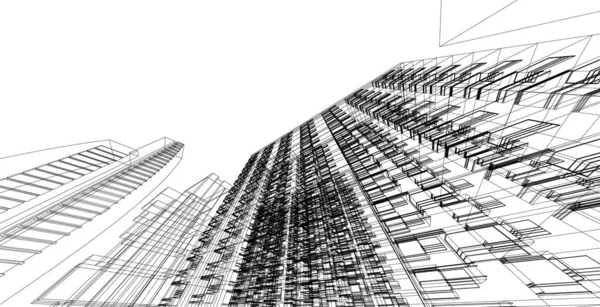 Abstract architecture wireframe background design. — 스톡 사진