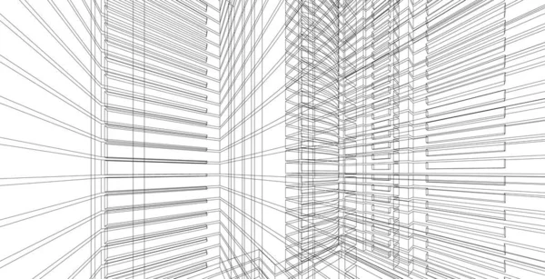 Arquitetura abstrata wireframe design de fundo . — Fotografia de Stock