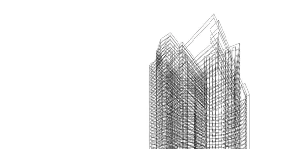 Arquitetura abstrata wireframe design de fundo . — Fotografia de Stock