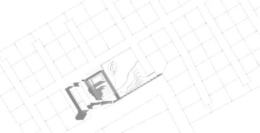 Modern mimari kablo çerçevesi, Soyut mimari arkaplan, 3D İllüstrasyon