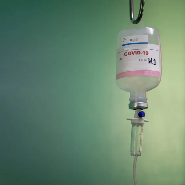 Concepto Covid Proporcionar Tratamiento Para Perfusión Intravenosa Hospitales —  Fotos de Stock