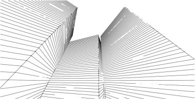 Mimarlık bina 3d illüstrasyon, modern kentsel mimari soyut arka plan tasarımı.