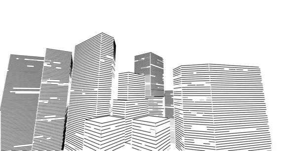 Építészet Épület Illusztráció Modern Városi Építészet Absztrakt Háttér Tervezés — Stock Fotó