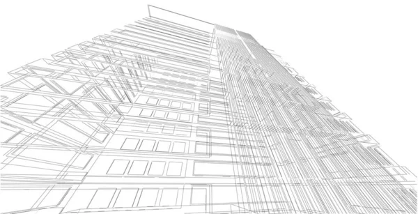 Architektura Budynek Ilustracja Nowoczesna Architektura Miejska Abstrakcyjna Konstrukcja Tła — Zdjęcie stockowe