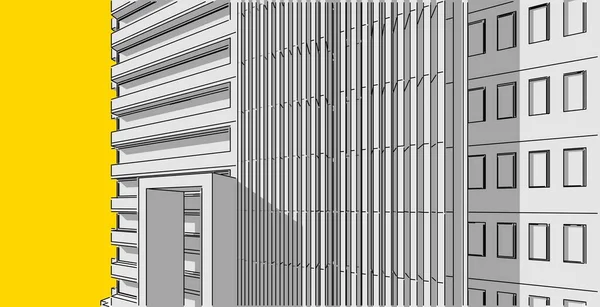 Építészet Épület Illusztráció Modern Városi Építészet Absztrakt Háttér Tervezés — Stock Fotó