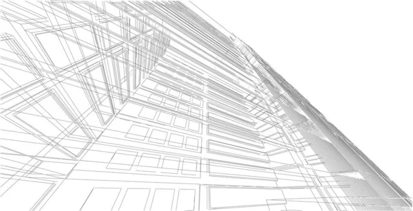 Architektura Budynek Ilustracja Nowoczesna Architektura Miejska Abstrakcyjna Konstrukcja Tła — Zdjęcie stockowe