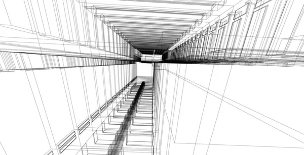 建筑建筑三维插图 现代城市建筑抽象背景设计 — 图库照片