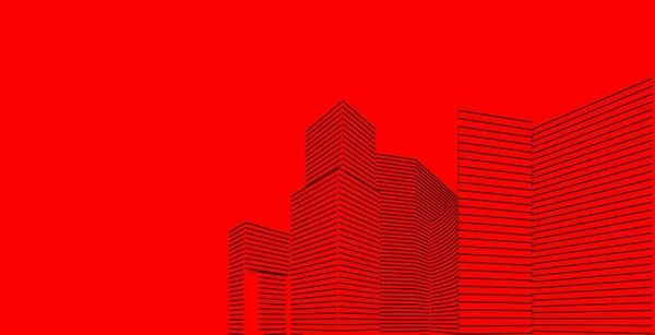 Edificio Arquitectura Ilustración Arquitectura Urbana Moderna Diseño Fondo Abstracto — Foto de Stock