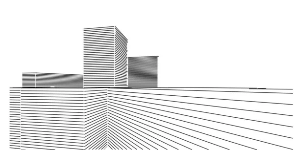 Edificio Arquitectura Ilustración Arquitectura Urbana Moderna Diseño Fondo Abstracto — Foto de Stock