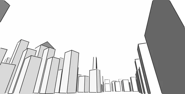 Современная Архитектура Пейзаж Города Высотные Здания Линии Которые Демонстрируют Современный — стоковое фото