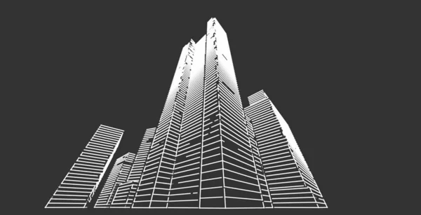 Arquitectura Moderna Paisaje Ciudad Edificios Gran Altura Líneas Que Muestran —  Fotos de Stock