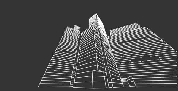 Arquitectura Moderna Paisaje Ciudad Edificios Gran Altura Líneas Que Muestran —  Fotos de Stock