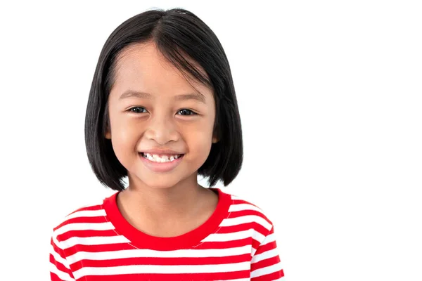 Portrait Happy Smiling Child Girl Isolated White Background — Stock Photo, Image