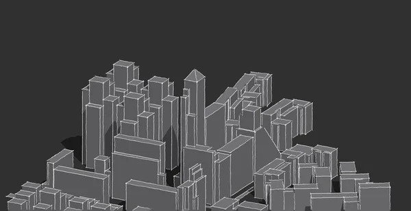 Nowoczesna Architektura Szkieletowy Koncepcja Szkieletu Miejskiego Szkielet Budynku Ilustracji Architektury — Zdjęcie stockowe