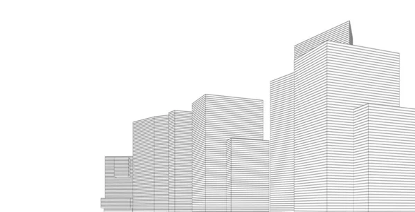Arquitectura Fondo Ilustración Dibujo Línea Geométrica Fondo Arquitectónico — Foto de Stock