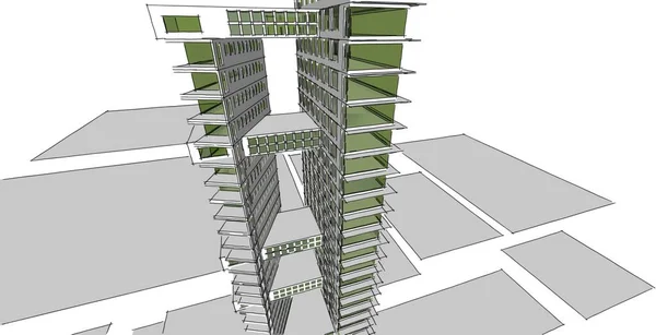 Építészet Háttér Illusztráció Vázlat Vonal Geometrikus Építészeti Háttér — Stock Fotó