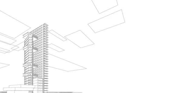 Αρχιτεκτονική Φόντο Εικόνα Γεωμετρική Γραμμή Σκίτσο Αρχιτεκτονικό Υπόβαθρο — Φωτογραφία Αρχείου
