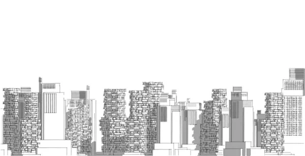 Architektur Hintergrund Illustration Skizze Linie Geometrisch Architektonischen Hintergrund — Stockfoto