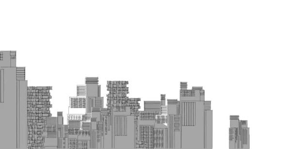 Architectuur Achtergrond Illustratie Schets Lijn Geometrisch Architectonische Achtergrond — Stockfoto