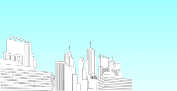建筑建筑三维插图 现代城市建筑抽象背景设计 — 图库照片