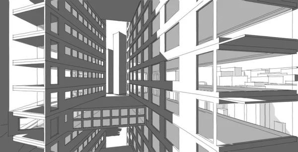 Metropolis skyscraper 3D sketch, Modern city, Architecture background