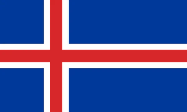 Flaga płasko Islandii — Zdjęcie stockowe