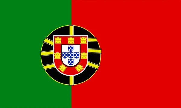 Plochá Portugalská vlajka — Stock fotografie