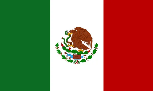 Plat Mexicaanse vlag — Stockfoto