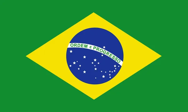 Plat Braziliaanse vlag — Stockfoto