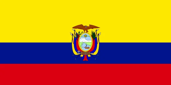 Plat Ecuadoraanse vlag — Stockfoto