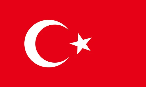 Flache türkische Flagge — Stockfoto