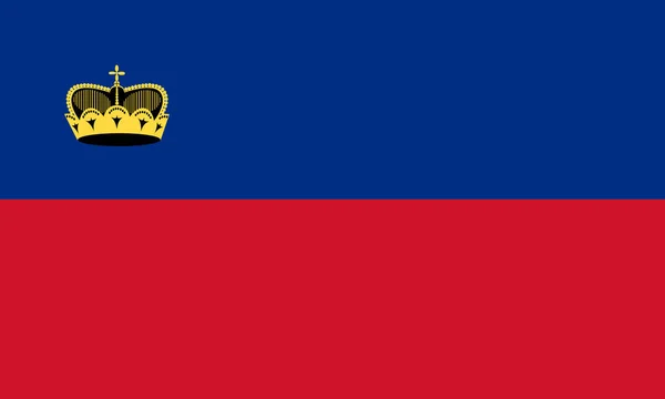 Плоский флаг Лихтенштейна — стоковое фото