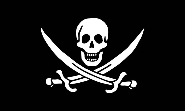 Platte piraat vlag — Stockfoto